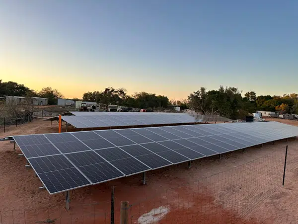 Multiple solar panels used to power the Cygnet Bay Pearl Farm are part of the property.